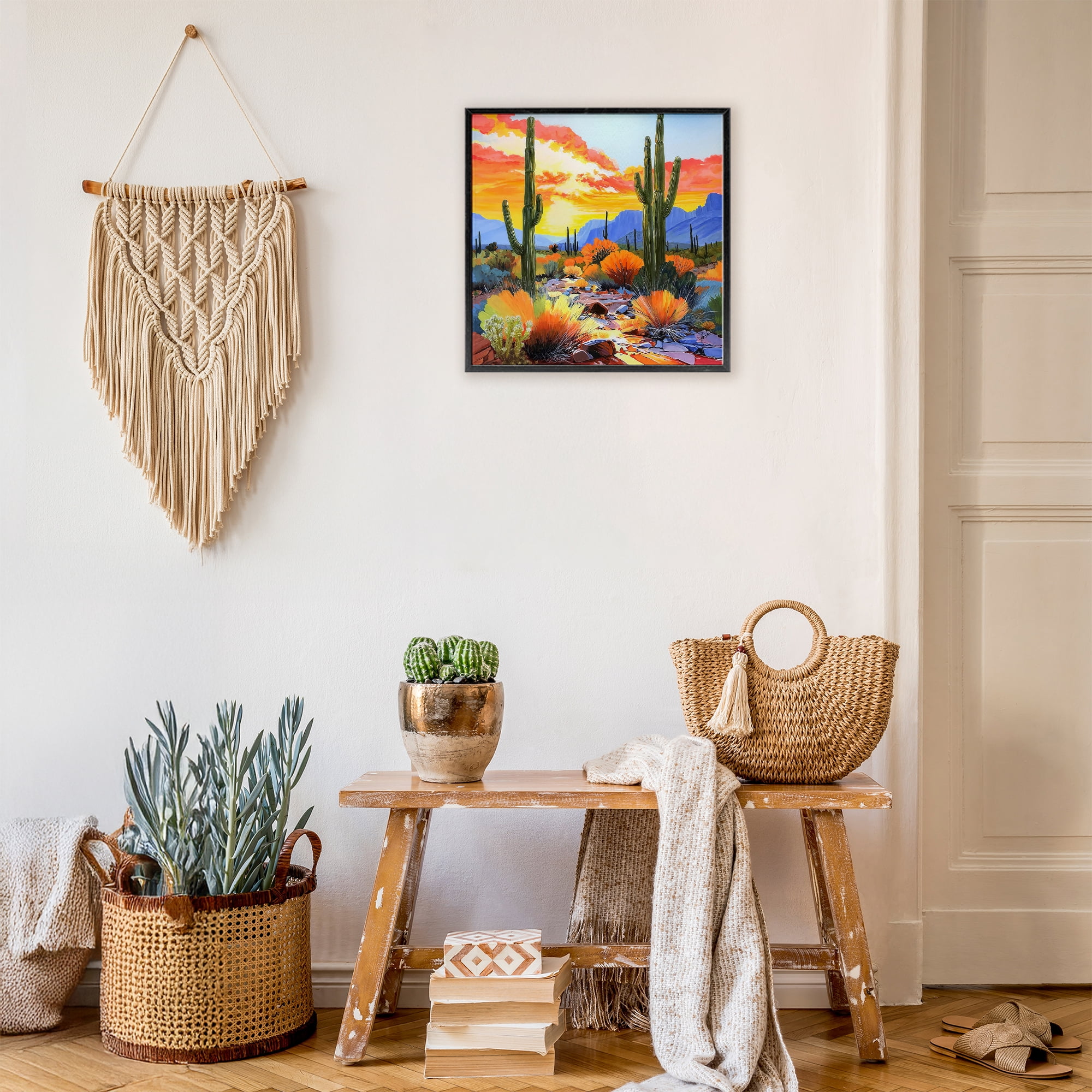 Stupell Industries Desert Splendor Cacti Black Framed Giclee Art, design by John Jaster