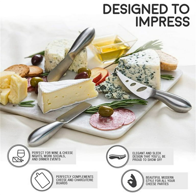 Casewin Cheese Knife Set — Wide Handle, Stainless Steel Blade