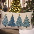 thumbnail image 3 of Christmas Throw Pillow Cover 12x20 Inch Light Blue Christmas Tree Decorations Outdoor Winter Holiday Xmas Decorative Lumbar Throw Pillow Case for Home Sofa Couch Bedroom Living Room Decor, 3 of 6