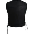 thumbnail image 3 of True Element Women's Fitted Side Laced Motorcycle Leather Vest with Zip Front Closure (Black, Medium), 3 of 5