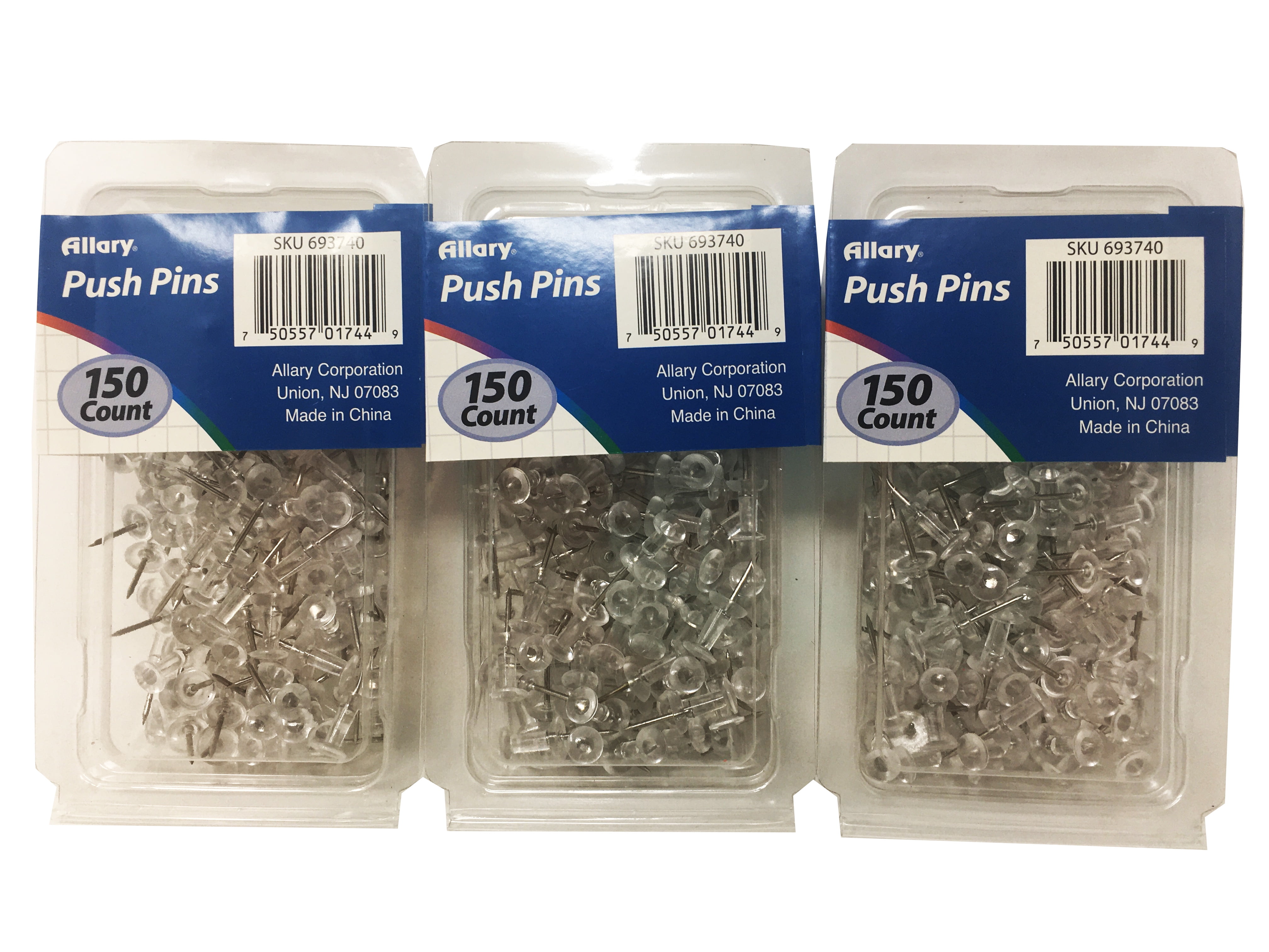 Officemate Push Pins, Clear, 200 Count (35711)