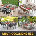 thumbnail image 5 of Christmas Table Cloths for 3 Foot Rectangle Tables, Winter Poinsettia Berry Black White Plaid Patio Waterproof Elastic Fitted Tablecloths, Washable Rectangular Table Cover for Camping, 5 of 8
