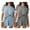 Light Blue/Grey, variant on Ekouaer 2 Packs Womens Pajama Set Short Sleeve Sleepwear Soft Top and Shorts Pjs Casual Outfits Lounge Set with Pockets