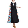 thumbnail image 1 of Vestido suelto de mujer con bolsillos, volantes, cuello en V, manga corta, vestido vintage de vac Romacci Vestido, 1 of 7