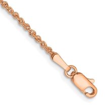 Primal Gold 14 Karat Rose Gold 1.7mm Ropa Chain Anklet