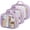 LA- Purple, variant on Clear Makeup Bag Waterproof Quart Size Bag, Travel Makeup Cosmetic Bag for Women, Carry on Airport Airline Compliant Bag, 3 Pack