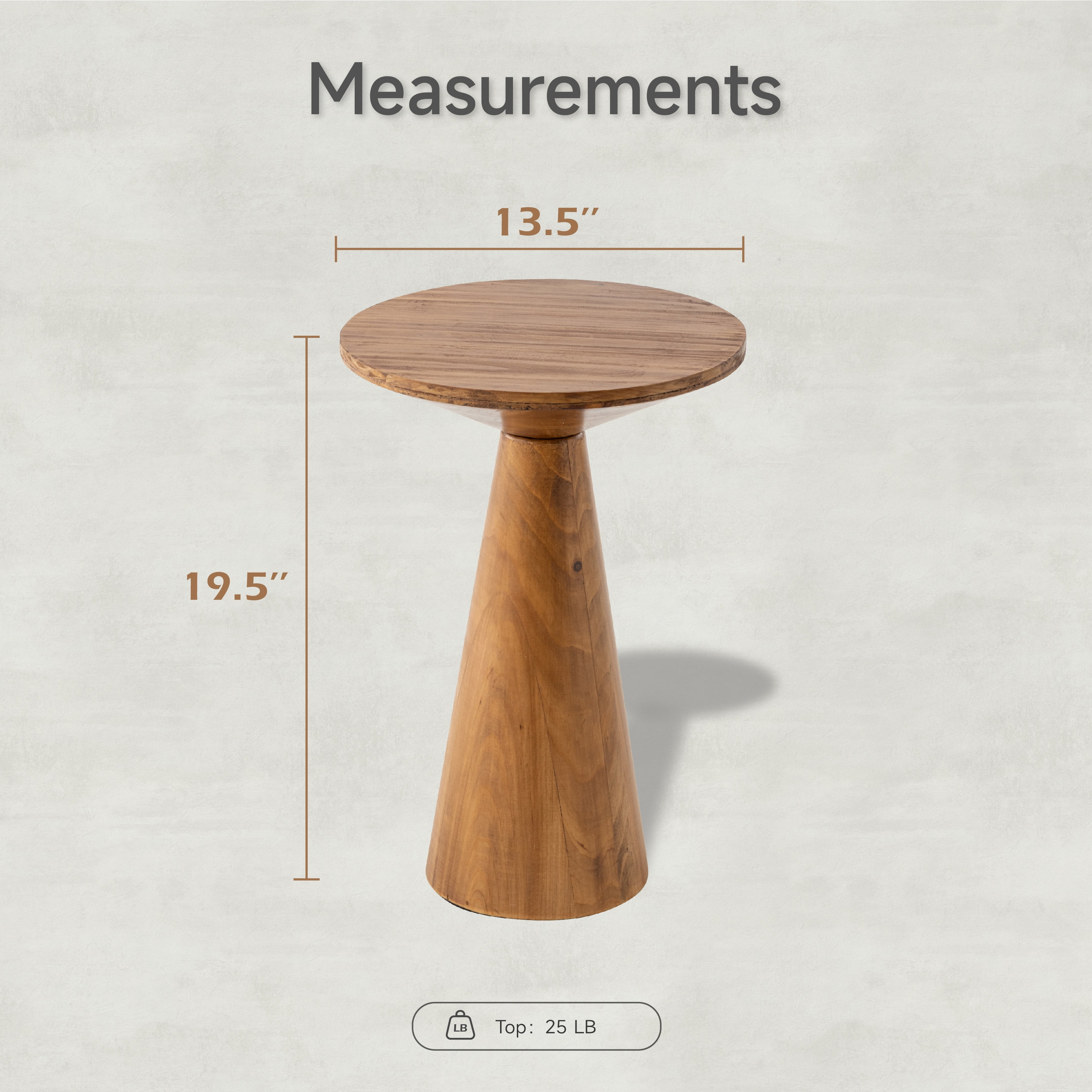 COZAYH Farmhouse Pedestal End Table Round Martini Table Wood Plant Stand Rustic Small Drink Table for Living Room, Bedroom, Walnut