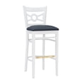 thumbnail image 6 of Linon Tabitha 31" Bar Stools, Classic White Finish with Navy Faux Leather, Set of 2, 6 of 11
