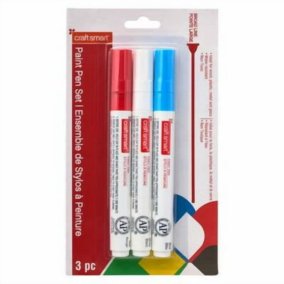 12 Packs: 3 ct. (36 total) Patriotic Broad Line Paint Pen Set by Craft Smart