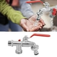 thumbnail image 3 of Double Outlet Faucet, Copper Antirust 1 In And 2 Out Hose Splitter Fine Copper Valve Core  For Car Wash For Outdoor, 3 of 8