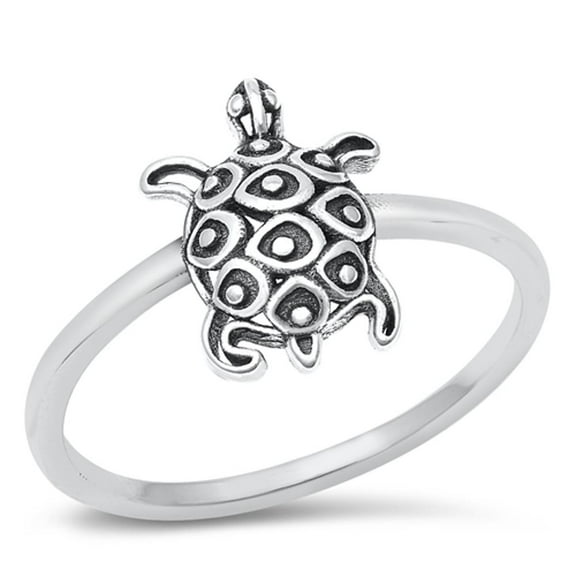 Bali Turtle Tranquility Ring .925 Sterling Silver Band Jewelry Female Male Unisex Size 5