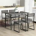 thumbnail image 2 of Costway 5 Piece Dining Table Set Industrial Rectangular Kitchen Table with 4 Chairs Grey, 2 of 10