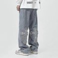 thumbnail image 2 of Pantalones vaqueros holgados de estilo streetwear para hombre V-hanver, estilo hip hop, pantalones vaqueros sueltos para hombre y mujer, vaqueros boyfriend oversize, vaqueros vaqueros de mezclilla., 2 of 5