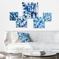 thumbnail image 2 of Designart "Dynamic Striped Symmetry in Blue and White I" Geometric Wall Art Set Of 5 - Blue Modern Living Room Metal Art Set, 2 of 6