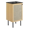 thumbnail image 3 of Modway Chaucer 18" Wood & Rattan Bathroom Vanity in Oak/Black, 3 of 16