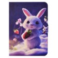 thumbnail image 2 of SaniMore for iPad Air 4th/5th, iPad Pro 11(2022/2020/2021/2018) Case, PU Leather Wallet Flip Case with Auto Wake/Sleep Card Cash Slots Multiple Viewing Angles Full Wrap Protective Fashion Case, Rabbit, 2 of 7