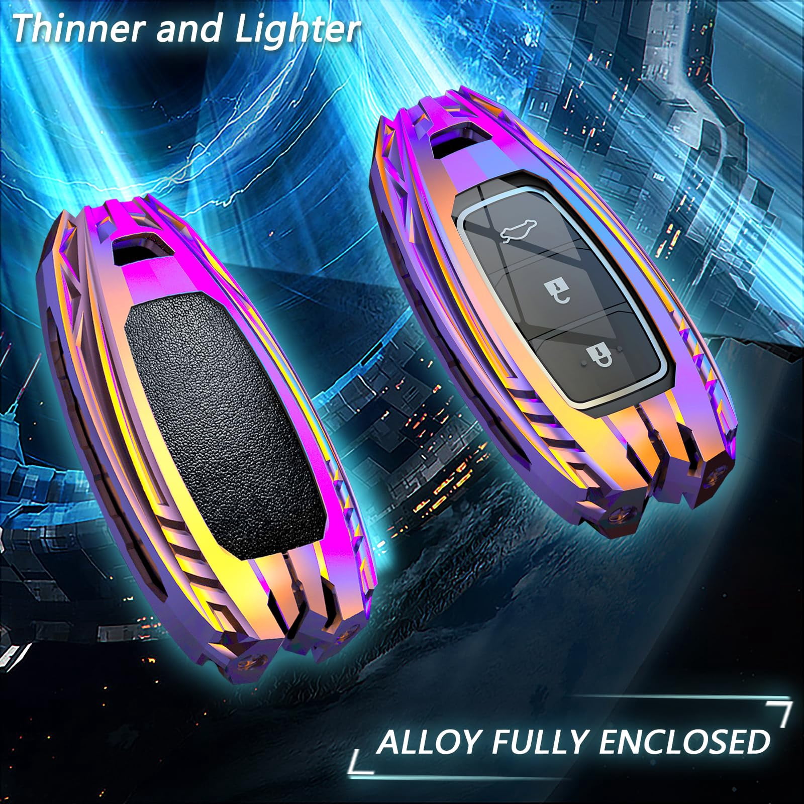 For Hyundai Key Fob Cover,Keychain,Zinc Alloy Protection Car Key Shell Case Compatible with Hyundai Holder Smart Remote Keyless Entry Keyshell Accessories