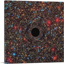 ARTCANVAS Supermassive Black Hole at Center of a Galaxy Canvas Art Print - Size: 36" x 36" (0.75" Deep)
