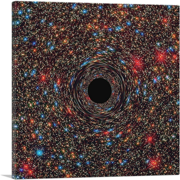 ARTCANVAS Supermassive Black Hole at Center of a Galaxy Canvas Art Print - Size: 36" x 36" (0.75" Deep)