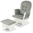 thumbnail image 1 of Costway Glider and Ottoman Cushion Set Wood Baby Nursery Rocking Chair Grey, 1 of 10