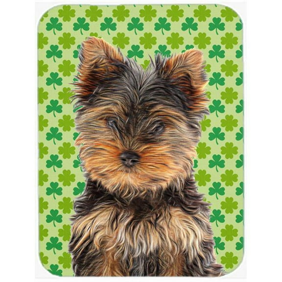 St. Patricks Day Shamrock Yorkie Puppy & Yorkshire Terrier Mouse Pad, Hot Pad or Trivet