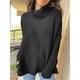 thumbnail image 4 of Suéteres de Cuello Alto de Gran Tamaño para Mujer, Larga de Murciélago, Dobladillo Abierto, Túnica, Suéter de Punto, Tops Negro M, 4 of 7