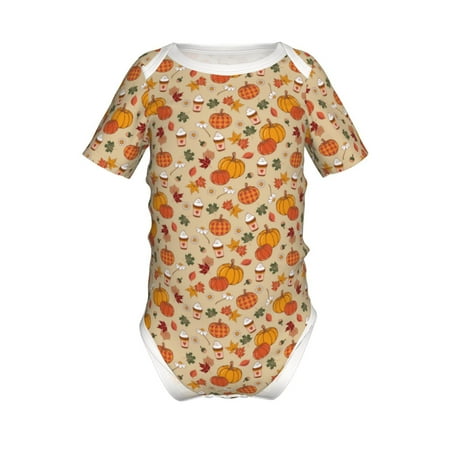 

Yiaed Fall Autumn Print Infant Climbing Short Sleeve Onesie One-Piece Baby Bodysuit Clothes 0-12 Months -12 Months