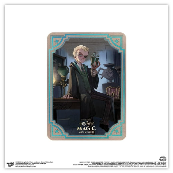 Gallery Pops Harry Potter Magic Awakened - Draco Malfoy Card Wall Art, Unframed Version, 12" x 12"