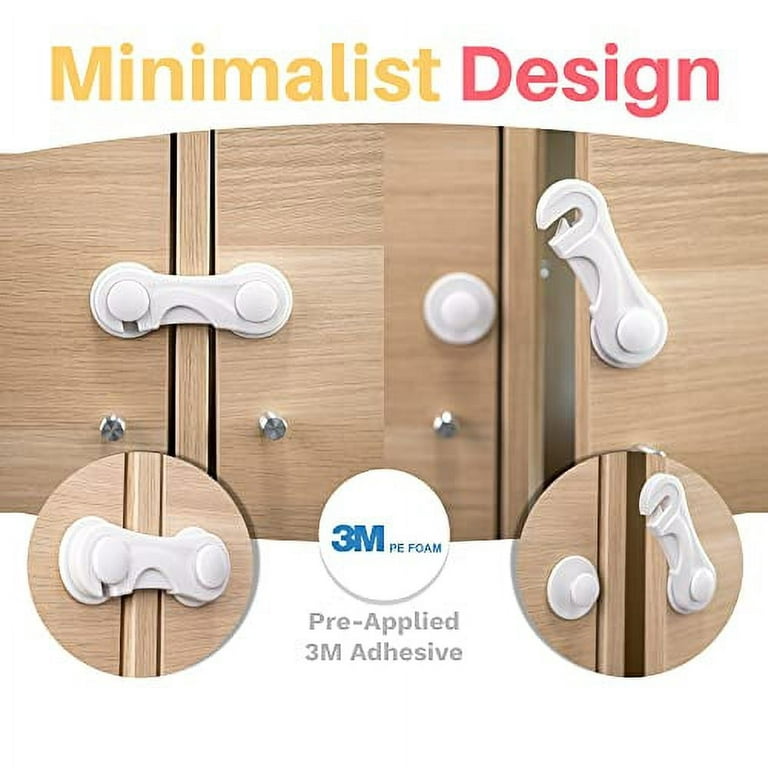 6-Pack Child Proof Locks for Cabinet Doors, Pantry, Closet