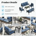 thumbnail image 2 of MRUAKA Aluminum Patio Furniture Set, 7 Pcs Modern Outdoor Sofa Sets, Outdoor Sectional Patio Conversation Set with Coffee Table for Backyard, Poolside,Navy, 2 of 10