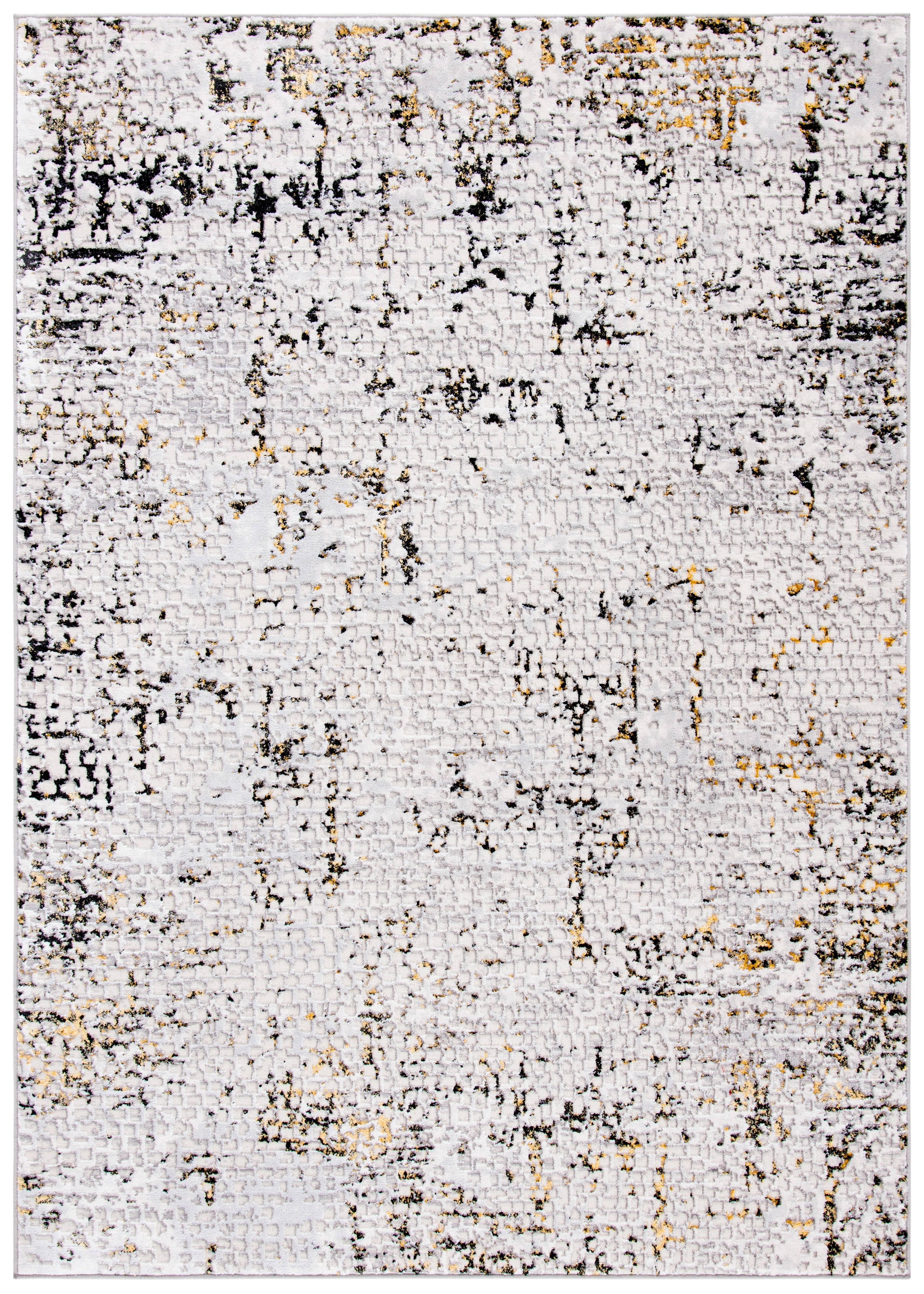 SAFAVIEH Amelia Jimmy Dot-Print Area Rug, Gray/Gold, 4'5" x 6'5"