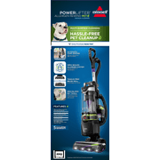 BISSELL Upright Vacuum, PowerLifter Allergen Pet Rewind, Pet Friendly , Bagless, HEPA filter, with Tangle Free Brush Roll, Swivel Steering and LED Headlights, 3404, Black