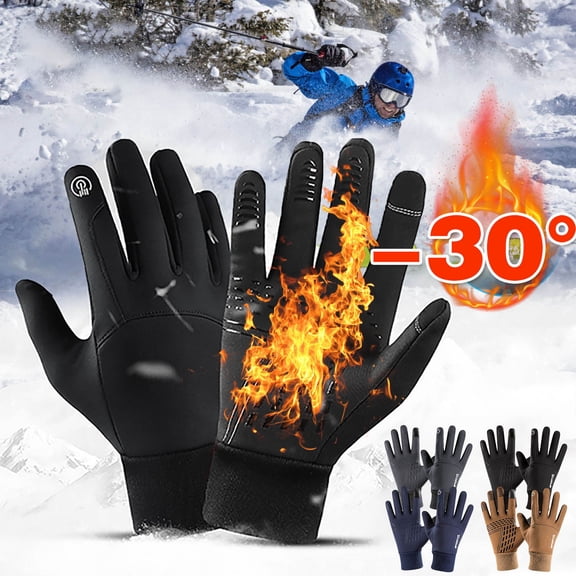 Nsxcdh Winter Gloves Velvet Lined Touchscreen Windproof Rain Resistant Anti Slip Palm Reflective For Climbing,gloves,winter gloves,work gloves,cycling gloves Gifts for Women and Men