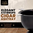 thumbnail image 2 of Stinky Cigar Tall Cigar Ashtray with 4 Stirrups, Cherry Black | Windproof Design with 4.25 inch Deep Bowl Ashtray for Indoor & Outdoor Use | Perfect Cigar Accessory for Aficionados & Home Decor, 2 of 15