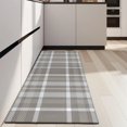 thumbnail image 4 of Gray White Plaid Checkered Pattern Kitchen Rug Mat,Kitchen Runner Rugs Non Skid Washable,Decorative Kitchen Floor Mats for Kitchen,Sink,Laundry,17"X47", 4 of 5