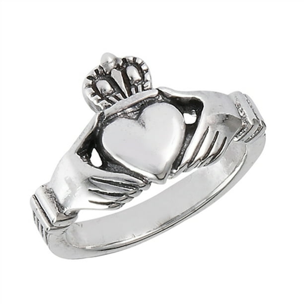 Sac Silver - Claddagh Heart Friendship Ring .925 Sterling Silver Irish ...