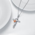 thumbnail image 5 of Dorunmo Cross Necklace 925 Sterling Silver Chrysanthemum Necklace November Birthday Jewelry Gifts Birth Flower Floral Pendant for Women Mom, 5 of 6