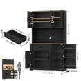 thumbnail image 7 of Hiphuta 71”Tall Modern Pantry Cabinet with Power Outlet & LED, Freestanding Kitchen Hutch Cabinet for Dining Room, Black, 7 of 7