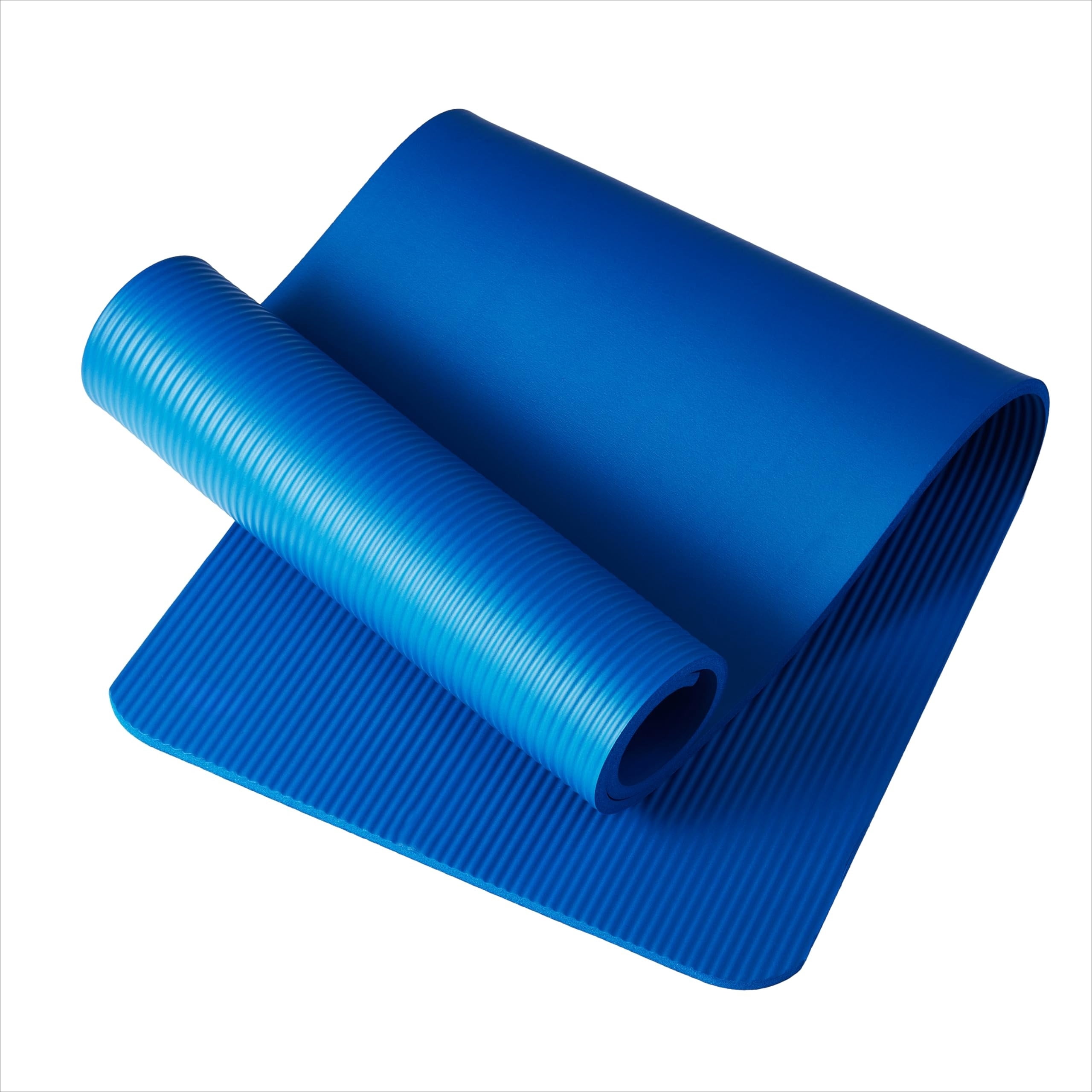 Extra Thick Non-Slip Exercise Yoga Mat with Carrying Strap for Home Gym, Pilates, and Floor Workouts