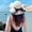 D-95 Wooden Tibetan Bow Bowle White, variant on Grass Hat Girl Summer Fisherman's Hat Casual Performing Sweet Sweet Sweeping Seaside Travel Beach Sun Hat