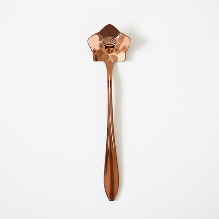 

Flower Spoon Coffee Teaspoon Set Stainless Steel Tableware Creative Sugar Spoon Tea Spoon Stir Bar Spoon Stirring Spoon Different Patterns (Rose Gold)