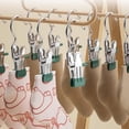 thumbnail image 1 of YAOMOBB Metal Hanger Clip with Rubber Coating Stainless Steel Space saving Rubber coated Metal Clip Hook 5Pcs Multifunctional Clothes Drying Clip with Hook, 1 of 6