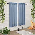thumbnail image 2 of Linen Textured Short Curtain, Rustic Rod Pocket Tier Curtain Valance, 2 of 9