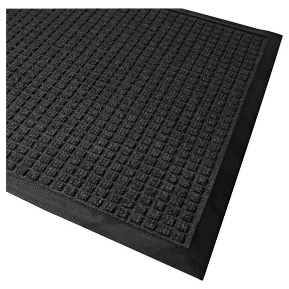 M A Matting WaterHog Squares Classic Floor Mat, 3' x 10', Charcoal