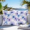 thumbnail image 4 of Blue Purple Outdoor Pillow Covers Pack of 2 Flowers Pansy Watercolor Gradient Plant Petals Waterproof Throw Pillow Covers Decorative Cushion Cases for Patio Garden Tent Balcony Couch 26x26 inch, 4 of 8