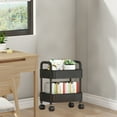 thumbnail image 6 of 2-Tier Rolling Cart with Wheels,Multifunction Utility Storage, Mobile Shelving Unit Storage Organizer for Kitchen Bathroom Laundry, 6 of 6