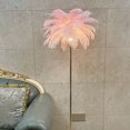 thumbnail image 3 of Ostrich Feather Floor Lamp Iron Art 61 Inch Decorative Standing Lamp 3 Color Temperature LED USB Rechargeable Touch Switch Stepless Dimmable for Bedside Living Room, 3 of 7