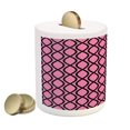 thumbnail image 2 of Hot Pink Piggy Bank, Vertical Wavy Lines Tangled Stripes Curves Girlish Feminine Design Modern, Ceramic Coin Bank Money Box for Cash Saving, 3.6" X 3.2", Pink Black, by Ambesonne, 2 of 4