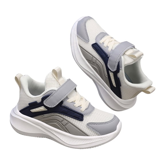 Kids Sneakers for Boys Girls Sports Tennis Breathable Walking Lightweight Running Kid Shoes(Color:Beige,Size:7.5-8Years)