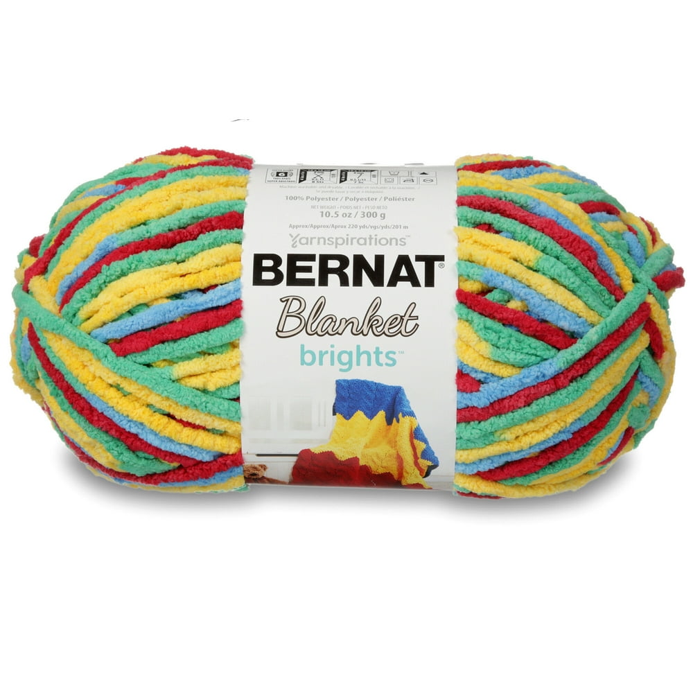 Bernat Blanket Brights Yarn, Rainbow Shine Varg,10.5oz(300g),Polyester